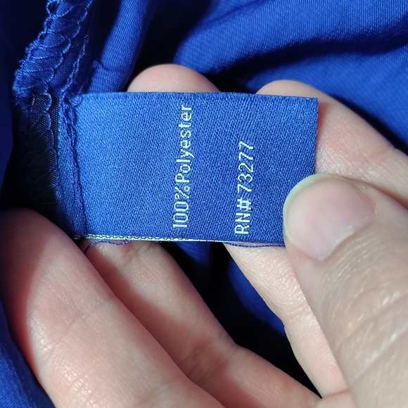 Apt. 9 Cobalt Blue Silky Flowy Blouse with Gold Hardware Size XL - Picture 3 of 9